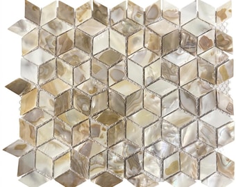 Dapple Rhombus Mother of Pearl Mosaic Tile for Bathroom Kitchen and Shower Wall Tile