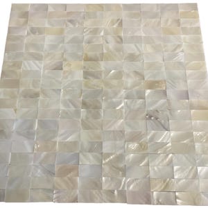 Serene Rectangular Seamless Mother of Pearl Mosaic Tile for Bathroom Kitchen and Shower Wall Tile