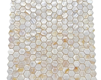 Natural Hexagon Mother of Pearl Mosaic Tile for Bathroom Kitchen and Shower Wall Tile