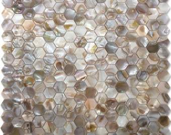 Dapple Hexagon Mother of Pearl Mosaic Tile for Bathroom Kitchen and Shower Wall Tile