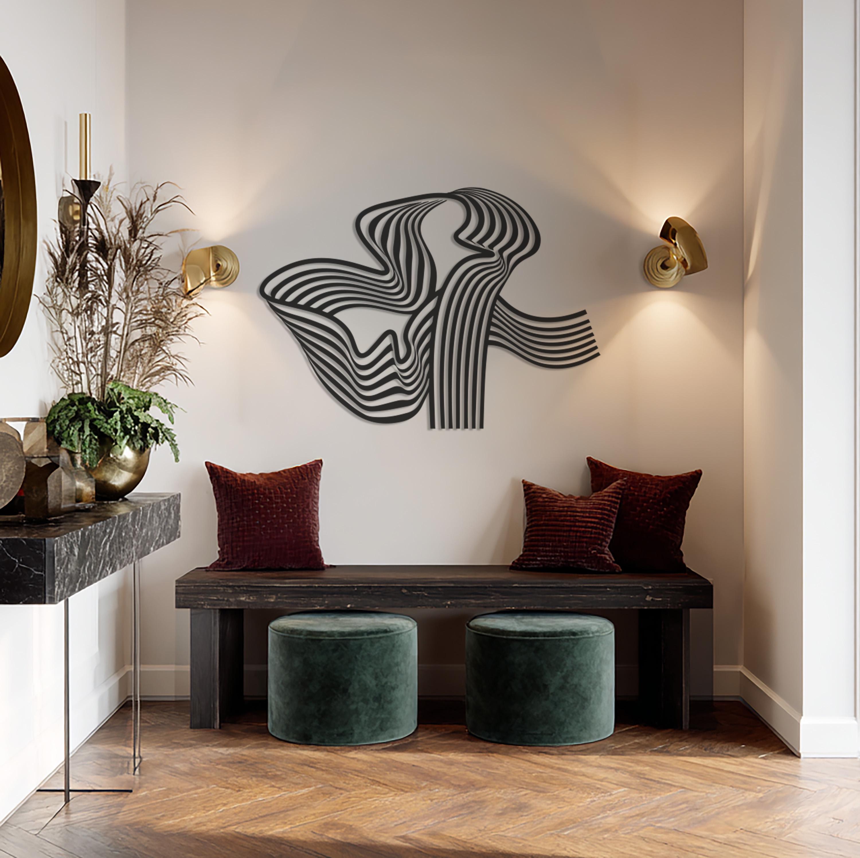 Abstract Line Metal Wall Art, Modern Minimalist Wall Decor for Living ...