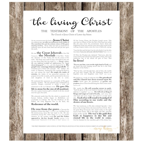 LDS The Living Christ, Digital File 18x24, 16x20, 11x14, 8x10, LDS Printable