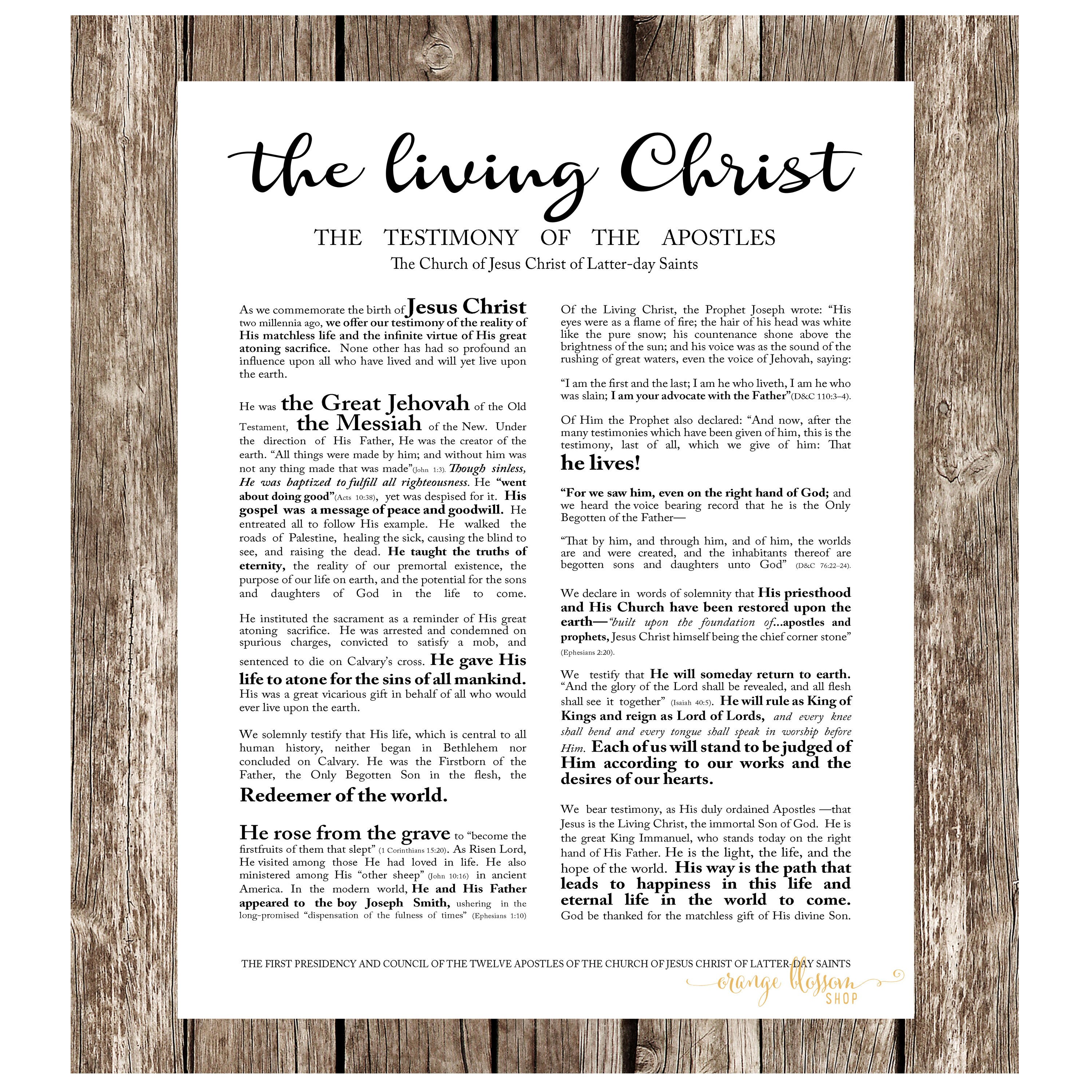 LDS the Living Christ, Digital File 18x24, 16x20, 11x14, 8x10, LDS ...
