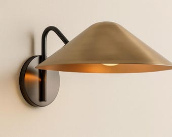 Handgefertigte Mid-Century Modern Messing Wandleuchte | Verstellbare Schaukel Arm Leseleuchte