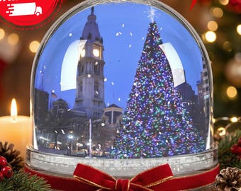 Personalized Christmas Snow Globe  – Custom Holiday Gift, Christmas Tree Scene, Winter Keepsake, Custom Photo Globe, Christmas Decor
