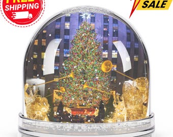Rockefeller Center Christmas Tree Snow Globe Holiday  , Christmas Decor Gift , Winter New York ,Christmas Keepsake , double side print