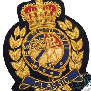 Chaqueta clásica Ralph Lauren con insignia bordada a mano en hilo metálico, parche de polo con logotipo, traje vintage.