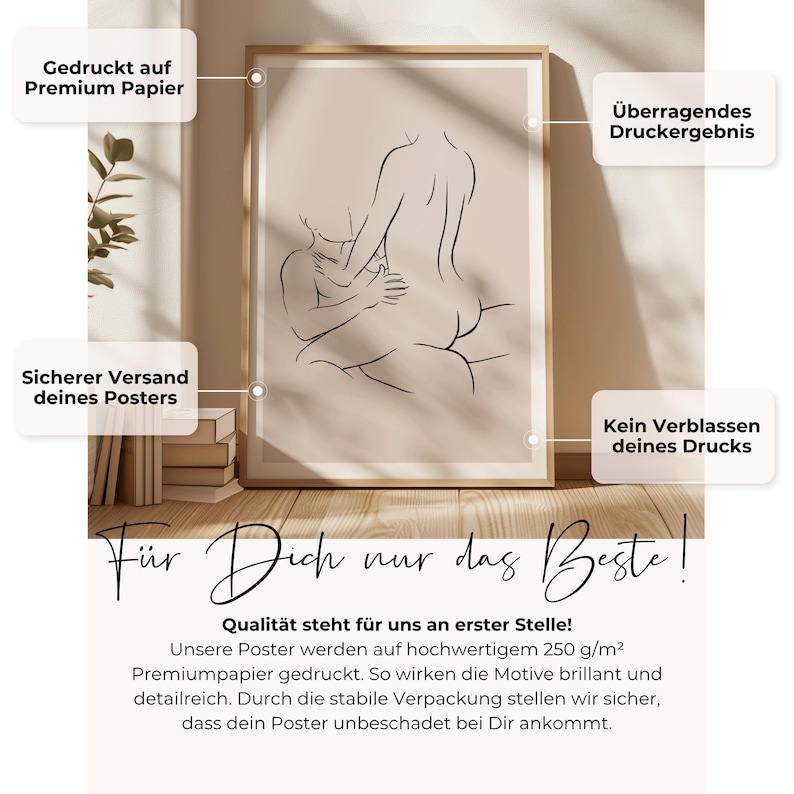 Puede incluir: Una impresi&oacute;n art&iacute;stica enmarcada con un dibujo lineal minimalista de dos figuras abraz&aacute;ndose. La obra de arte est&aacute; en l&iacute;neas negras sobre un fondo beige. El marco es de color madera clara. La impresi&oacute;n se describe como impresa en papel de primera calidad.