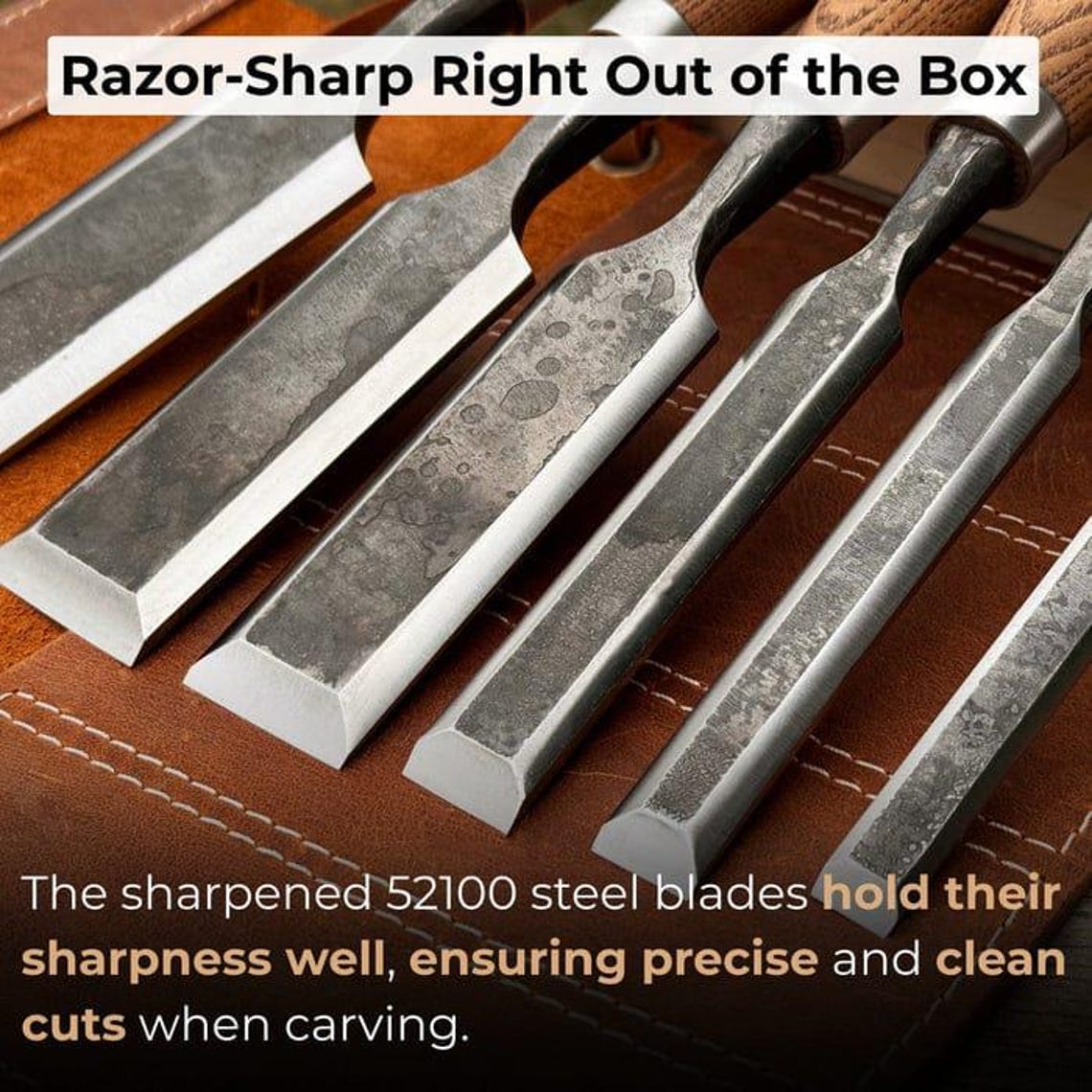 Professional Timber Frame Chisel Set of 6 – Hand-forged Carbon Steel ...