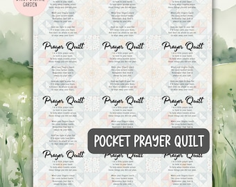 Cartão com poema em forma de colcha de oração, Etiqueta de bolso com poema em forma de colcha de oração, Cartão de presente cristão, Poema em forma de colcha de oração, Mini poema em forma de colcha de oração, Cartão de oração, Cartão de conforto