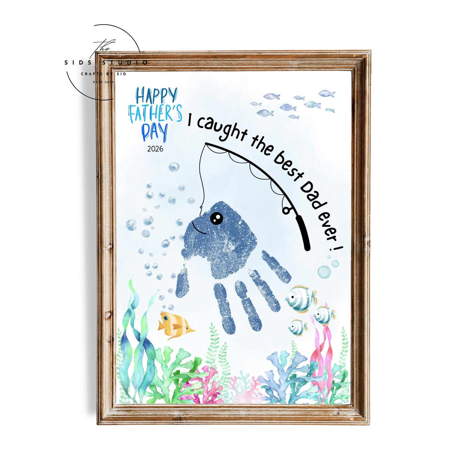 Dad Handprint Art, Fish Handprint Craft, Best Dad Ever, Dad Fishing ...