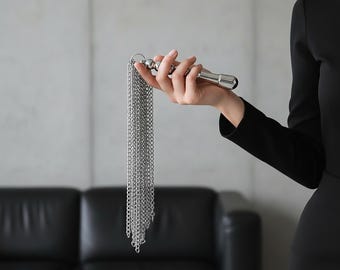 Stevige BDSM-kettingzweep en -flogger - Roestvrijstalen kettingzweepstaart, BDSM-zweep voor rollenspel