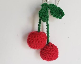 Crochet Pattern Mini Brooch Watermelon and Cherries