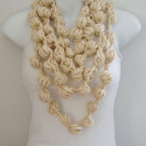 Crochet Bubble Lariat Pattern  Instant Download