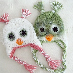 Crochet Owl Hat Pattern Newborn to 18 Months PDF image 2