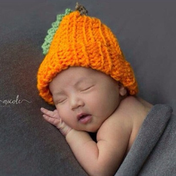 Crochet Infant Baby Pumpkin Hat Pattern Only
