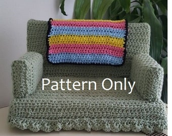 Crochet Cat Couch  Kitty Bed Chair Pattern  PDF Make in Different Sizes