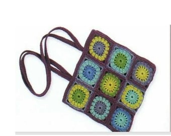 Crocher Granny Square Hippy Hand Bag Pattern