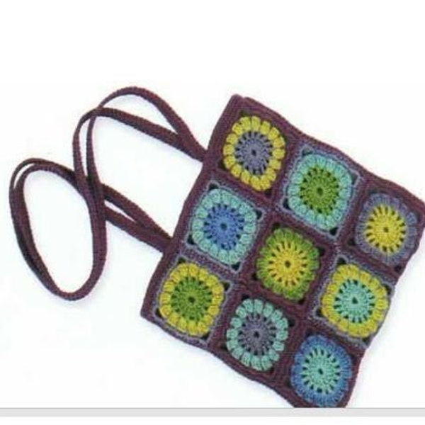 Crocher Granny Square Hippy Hand Bag Pattern
