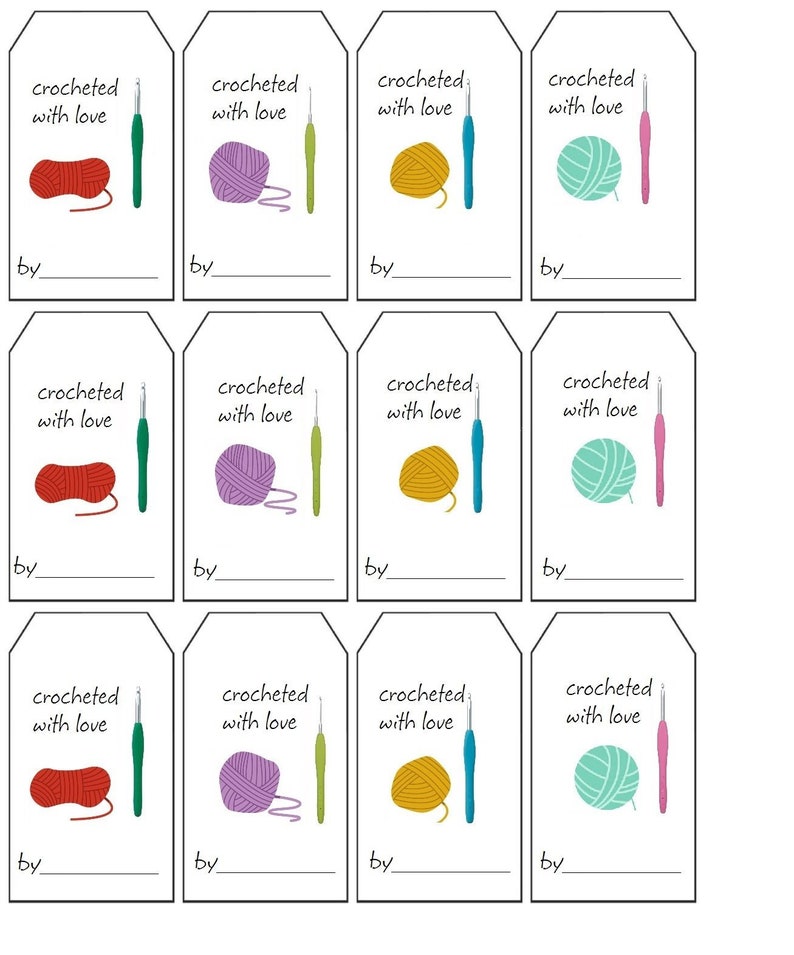 Crochet Gift Tags Labels PDF Crochet Gift Tags Printable - Etsy
