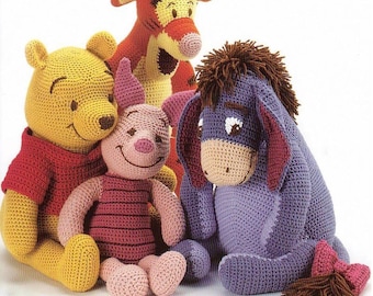 Vintage Pattern Crochet Pooh Bear Characters PDF Download