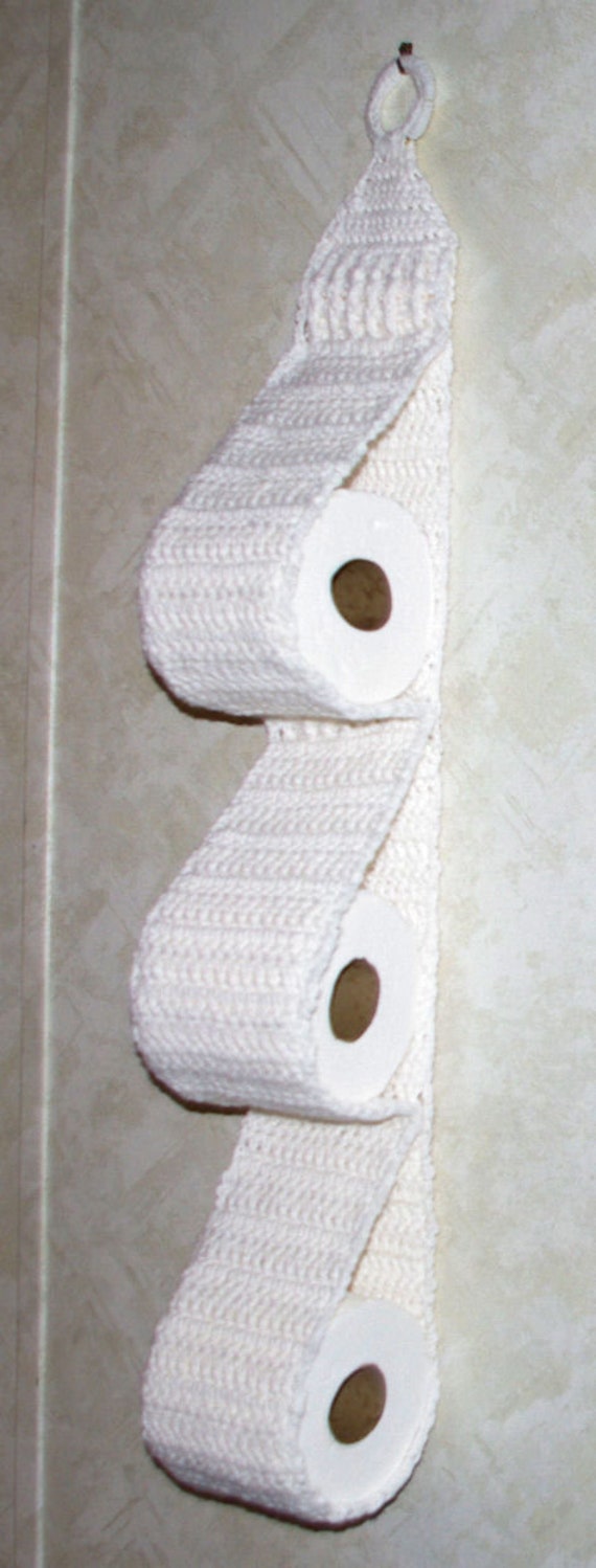 Crochet toilet paper holder deals