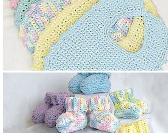 Vintage Knitting Baby Booties and Bibs Pattern