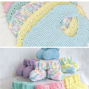 Vintage Crochet Baby Booties and Bibs Pattern