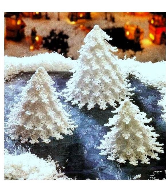 30 Vintage Christmas Crochet Patterns for Holiday Decorating, Gifting, and Keepsakes 29 Three Sizes of Crochet Christmas Trees