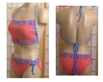 Wzór na szydełkowy top typu halter z dołem bikini w rozmiarach S-M-L-XL