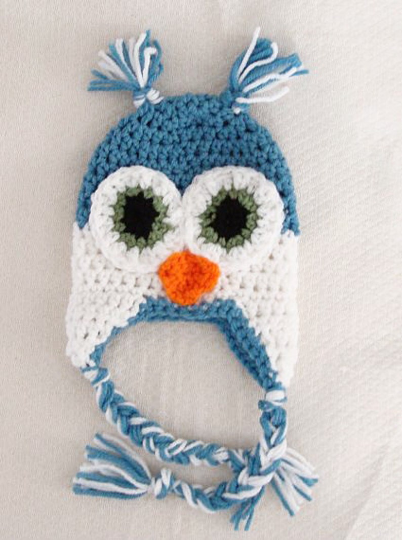 Crochet Owl Hat Pattern Newborn to 18 Months PDF image 4