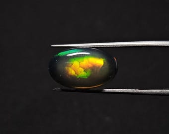 3.90 Carat Black Ethiopian Opal Oval Cabochon 16X9.5MM