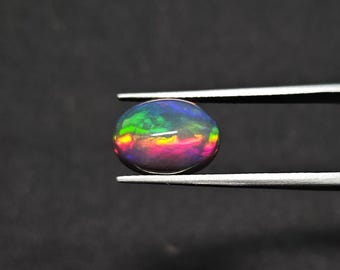 2.35 Carat Ethiopian Opal Oval Cabochon Gemstone 11X8MM, Black Opal
