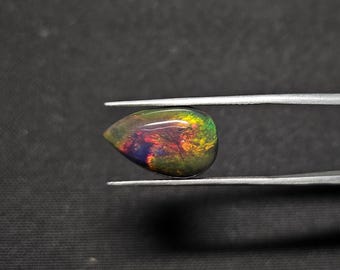 2.80 Carat Black Ethiopian Opal Pear Cabochon 15X9.5MM