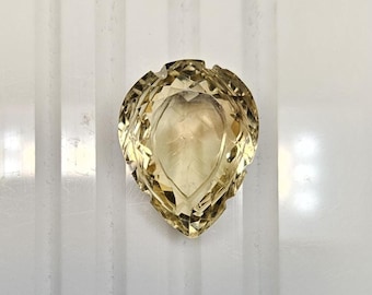 26.45 Carat Quartz Faceted Pear Shape Fancy Cut Loose Gemstone 22X17.5MM