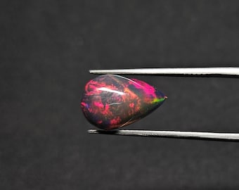 2.65 Carat Black Ethiopian Opal Pear Cabochon 14X9MM