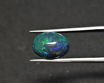 2.75 Carat Black Ethiopian Opal Oval Cabochon 12X8.5MM