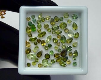 100 Pieces Tourmaline Faceted Gemstone Mix Shape And Size Tourmaline Cut Stone 2MM-4MM Natural Green Color Tourmaline Loose Stone