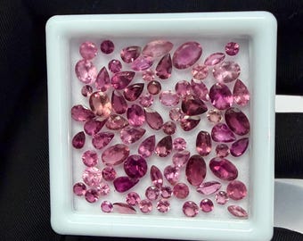 100 Pieces Mix Shape Faceted Pink Tourmaline Cut Stones, Natural Pink Tourmaline Loose Gemstone 2-5mm, Pink Tourmaline Cut Stone For Jewelry