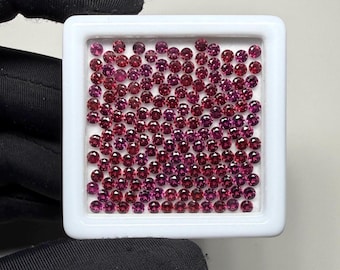 200 Pieces Natural Red Garnet Faceted Loose Round Cut Stone 2.5mm