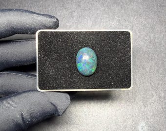 5,5 Karat Schwarzopal Cabochon Oval Form 12X16,5 MM Natürlicher Schwarzopal Lose Edelstein Cabochon Für Schmuck, Schwarz äthiopischen Opal