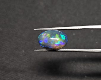 2.90 Carat Black Ethiopian Opal Oval Cabochon 12X8MM