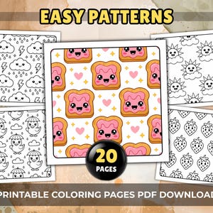 Bold and Easy Patterns Coloring Pages: Cute and Simple Printable Designs, Relaxing and Fun Coloring Sheets for Stress Relief (PDF Download) image 1