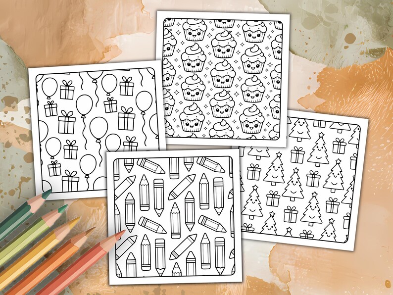 Bold and Easy Patterns Coloring Pages: Cute and Simple Printable Designs, Relaxing and Fun Coloring Sheets for Stress Relief (PDF Download) image 3