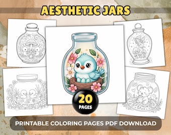 Coloriages simples et audacieux en pots Kawaii – 20 ambiances cosy pour adultes et enfants, PDF imprimables