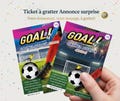 Goal personalized message scratch card - football themed surprise announcement - scratch-off football product logo