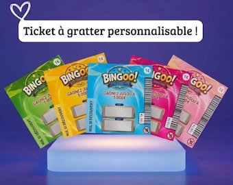 Ticket à gratter personnalisé « BINGOO! » – Annonce surprise originale | Cadeau personnalisé | Ticket à gratter grossesse, mariage, surprise