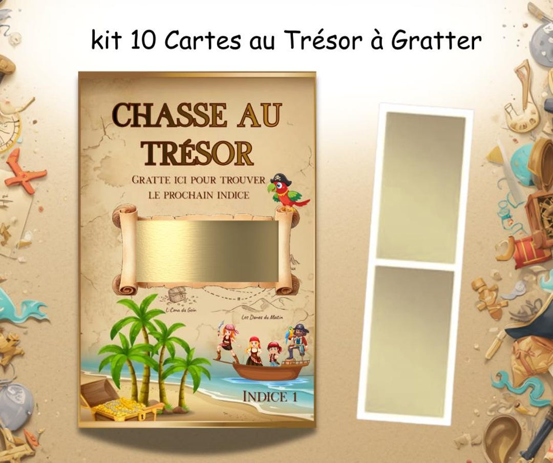 10 Scratch-off Treasure Maps (A6 Size) - Children's Treasure Hunt ...