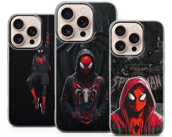 Funda de Spider-Man con diseño artístico para iPhone 17Pro, 16, 15, 14, 13, 12, Samsung S25, S24, S23, S22, A16, A26, A56, Pixel 10 y 9