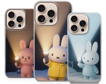 Miffy Phone Case Kawaii Bunny Aesthetic Cover for iPhone 17Pro, 16, 15, 14, 13, 12, Samsung S25, S24, S23, S22, A16, A26, A56, Pixel 10, 9